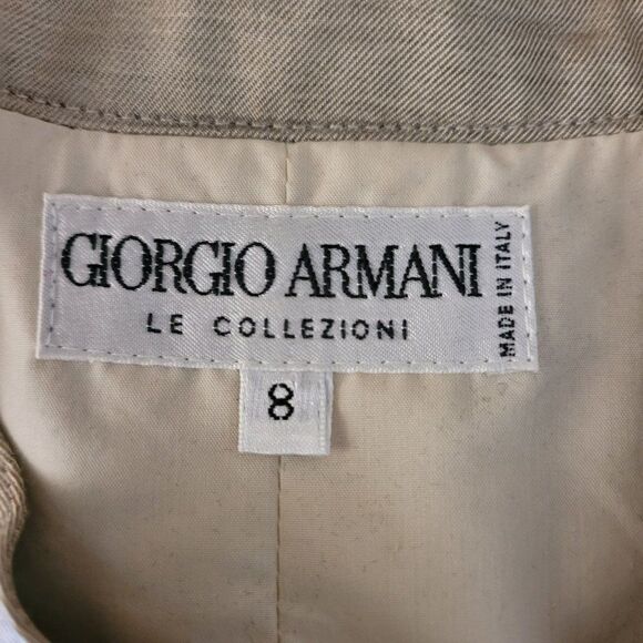 90's Giorgio Armani Silk Gold Mandarin Collar Single Breasted Tunic Blazer Sz 6 - Picture 4 of 12